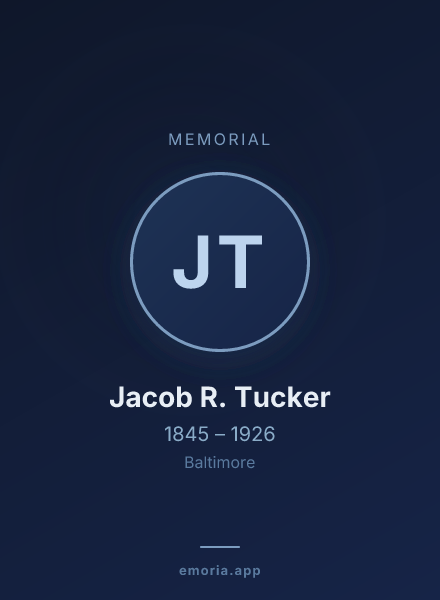 Memorial portrait of Jacob R. Tucker