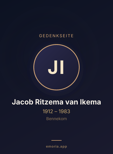 Gedenkportrait von Jacob Ritzema van Ikema