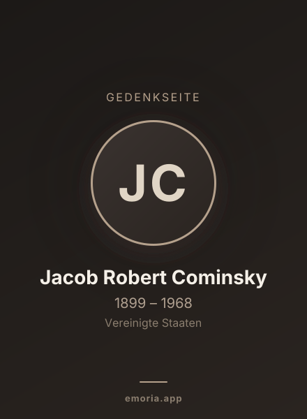 Gedenkportrait von Jacob Robert Cominsky