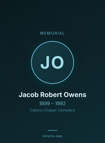Memorial portrait of Jacob Robert Owens