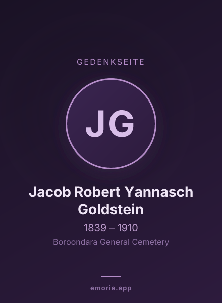 Gedenkportrait von Jacob Robert Yannasch Goldstein