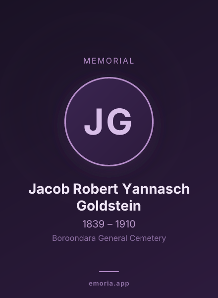 Memorial portrait of Jacob Robert Yannasch Goldstein