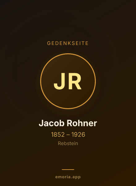 Gedenkportrait von Jacob Rohner