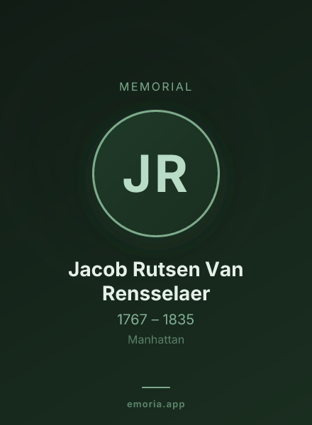 Memorial portrait of Jacob Rutsen Van Rensselaer