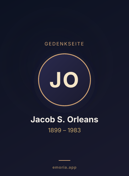 Gedenkportrait von Jacob S. Orleans