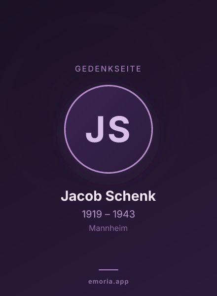 Gedenkportrait von Jacob Schenk