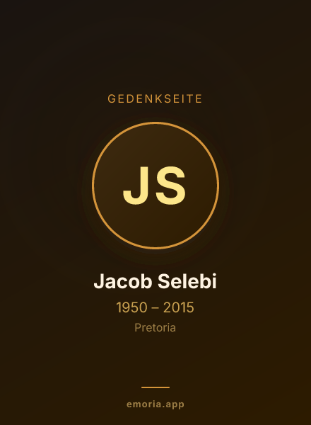 Gedenkportrait von Jacob Selebi