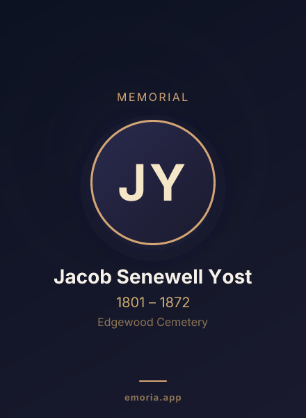 Memorial portrait of Jacob Senewell Yost