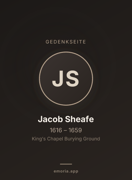 Gedenkportrait von Jacob Sheafe