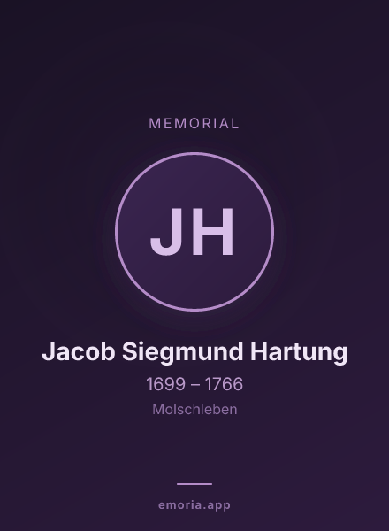 Memorial portrait of Jacob Siegmund Hartung