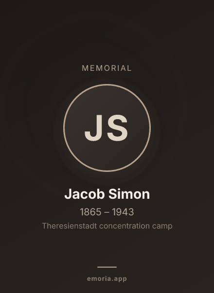 Memorial portrait of Jacob Simon