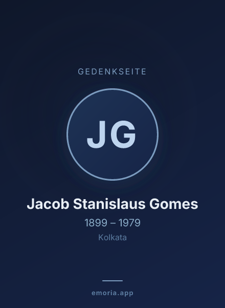 Gedenkportrait von Jacob Stanislaus Gomes