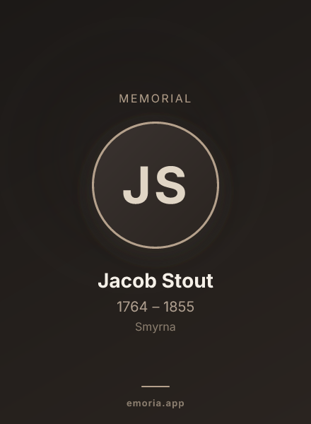 Memorial portrait of Jacob Stout