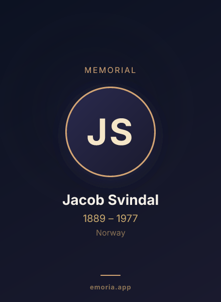 Memorial portrait of Jacob Svindal