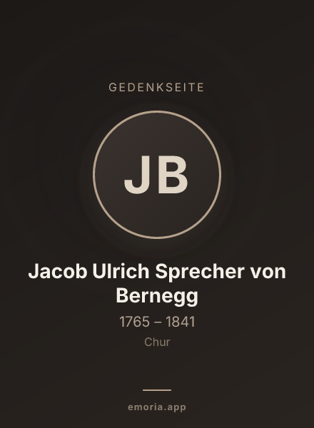 Gedenkportrait von Jacob Ulrich Sprecher von Bernegg