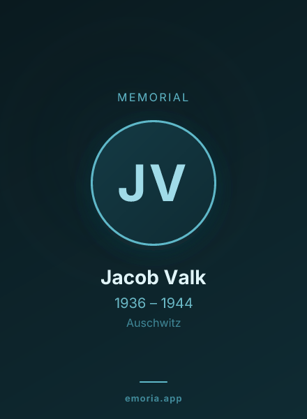 Memorial portrait of Jacob Valk