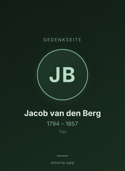 Gedenkportrait von Jacob van den Berg