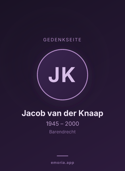 Gedenkportrait von Jacob van der Knaap