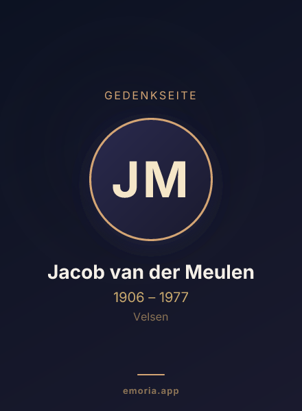 Gedenkportrait von Jacob van der Meulen