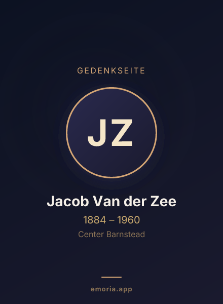 Gedenkportrait von Jacob Van der Zee