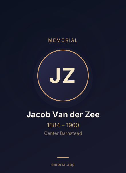 Memorial portrait of Jacob Van der Zee