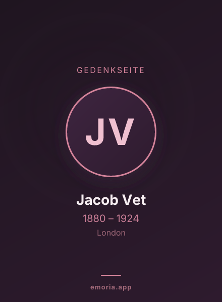Gedenkportrait von Jacob Vet