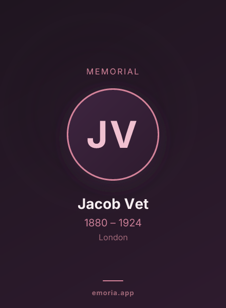 Memorial portrait of Jacob Vet