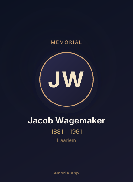 Memorial portrait of Jacob Wagemaker