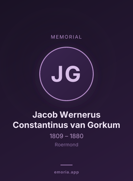 Memorial portrait of Jacob Wernerus Constantinus van Gorkum