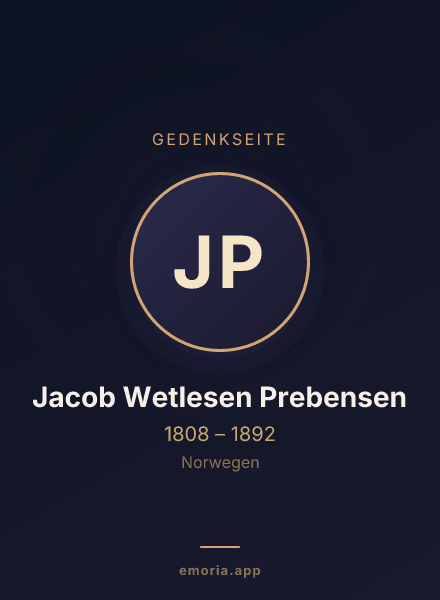 Gedenkportrait von Jacob Wetlesen Prebensen