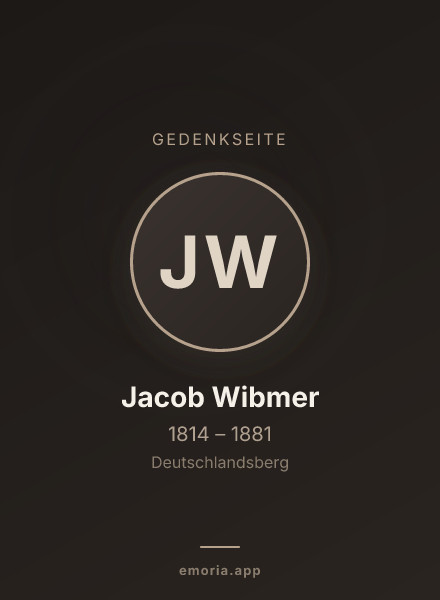 Gedenkportrait von Jacob Wibmer