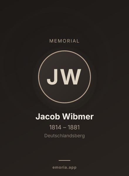 Memorial portrait of Jacob Wibmer