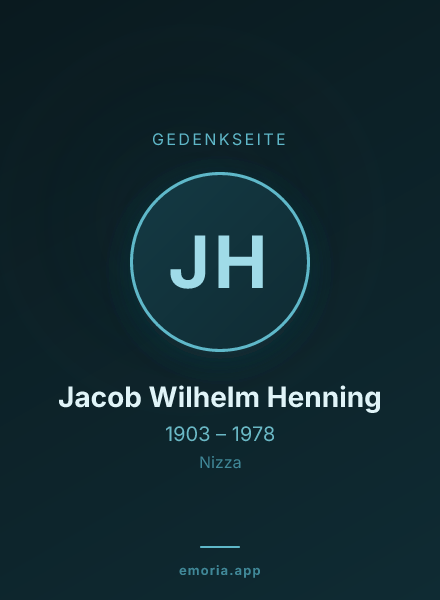 Gedenkportrait von Jacob Wilhelm Henning