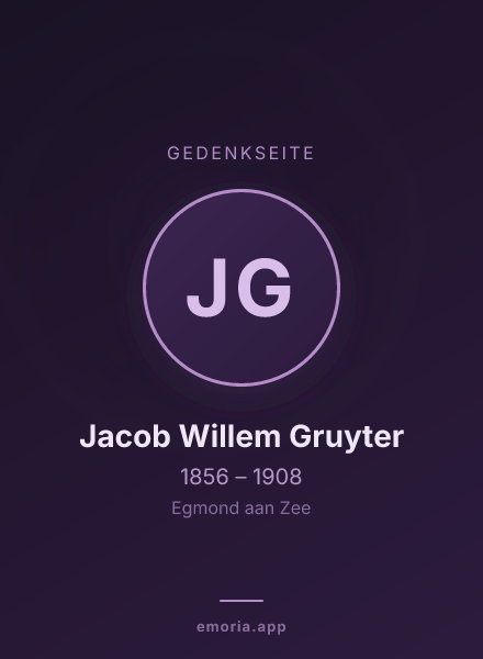 Gedenkportrait von Jacob Willem Gruyter