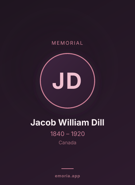 Memorial portrait of Jacob William Dill