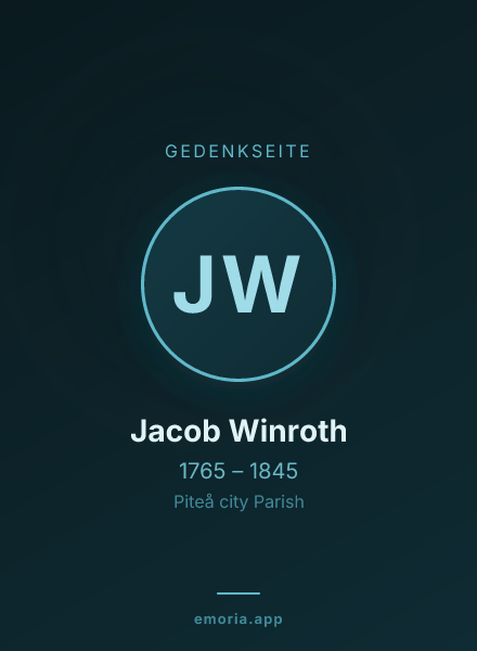 Gedenkportrait von Jacob Winroth