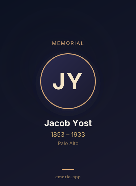 Memorial portrait of Jacob Yost