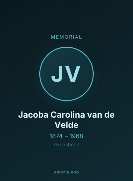 Memorial portrait of Jacoba Carolina van de Velde