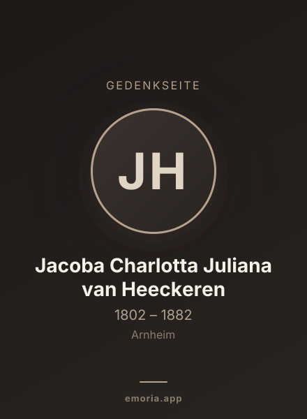 Gedenkportrait von Jacoba Charlotta Juliana van Heeckeren