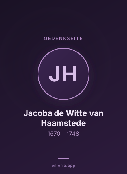 Gedenkportrait von Jacoba de Witte van Haamstede