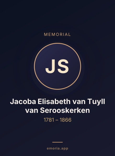 Memorial portrait of Jacoba Elisabeth van Tuyll van Serooskerken