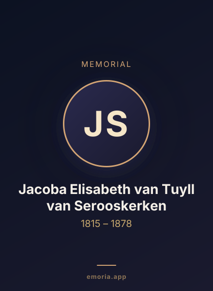 Memorial portrait of Jacoba Elisabeth van Tuyll van Serooskerken