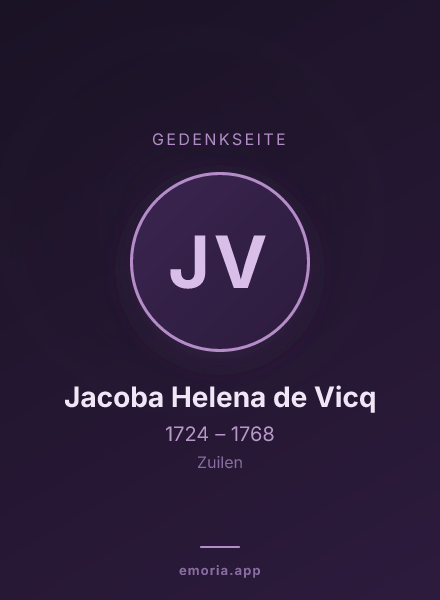Gedenkportrait von Jacoba Helena de Vicq