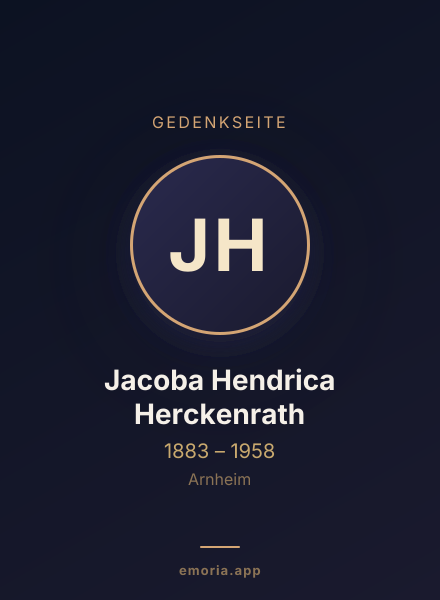 Gedenkportrait von Jacoba Hendrica Herckenrath