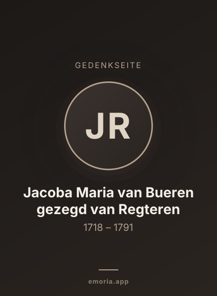 Gedenkportrait von Jacoba Maria van Bueren gezegd van Regteren