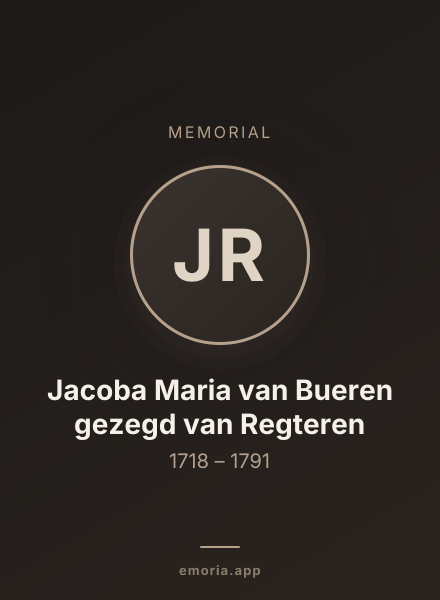 Memorial portrait of Jacoba Maria van Bueren gezegd van Regteren