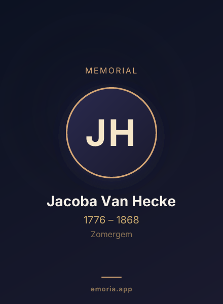 Memorial portrait of Jacoba Van Hecke