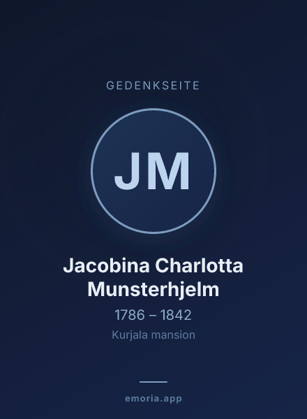 Gedenkportrait von Jacobina Charlotta Munsterhjelm