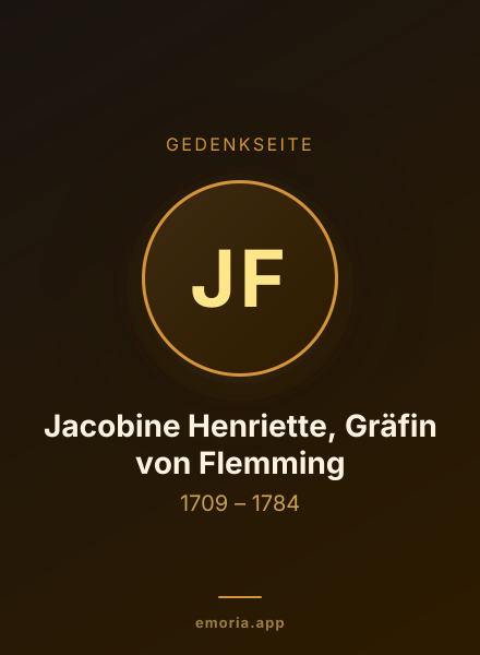Gedenkportrait von Jacobine Henriette, Gräfin von Flemming
