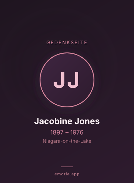Gedenkportrait von Jacobine Jones